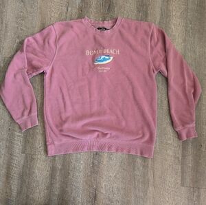 Vintage y2k ‘Bondi Beach, Australia Deep End’ Dusty Burgundy Sweatshirt Med 🔥